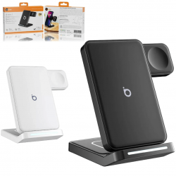 Carregador Sem Fio Magnético 3 em 1 Basike Ba WXC011 – 15W, Quick Charge