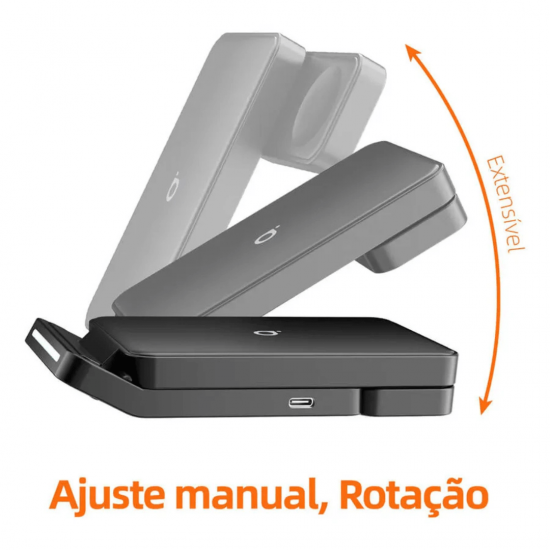 Carregador Sem Fio Magnético 3 em 1 Basike Ba WXC011 – 15W, Quick Charge