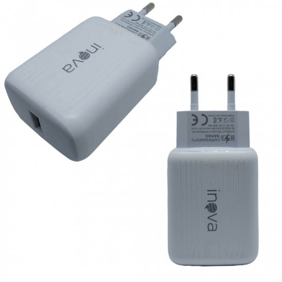 Carregador Turbo 20Watts 4.0A QuickCharge 3.0 Android e IOS com 1 USB