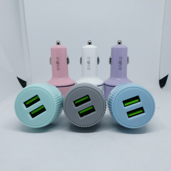 Carregador Veicular 2 USB 4.1A Com Cabo V8 Inova G06-S