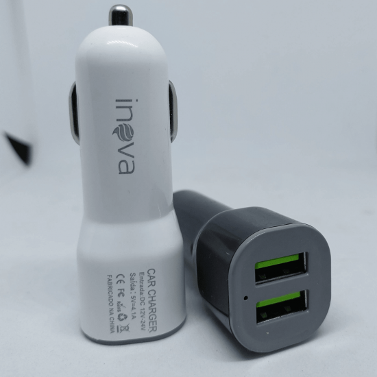 Carregador Veicular 4.1A com 02 Portas USB com Cabo tipo-c - INOVA