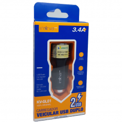 Carregador Veicular Prime 2.4A & 3.4A com 2 saídas USB - INOVA