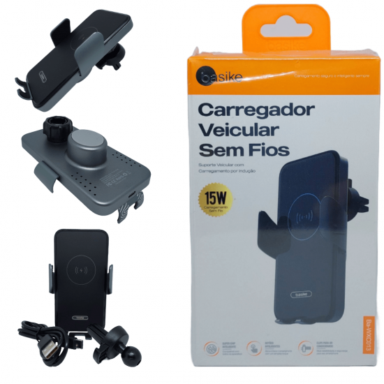 Carregador Veicular Sem Fio por Indução 15W Basike Ba WXC013