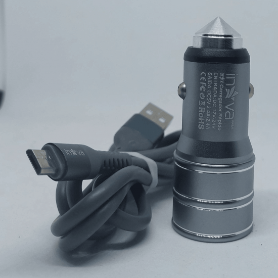 Carregador Veicular Turbo V8 3.4a 2 USB Inova