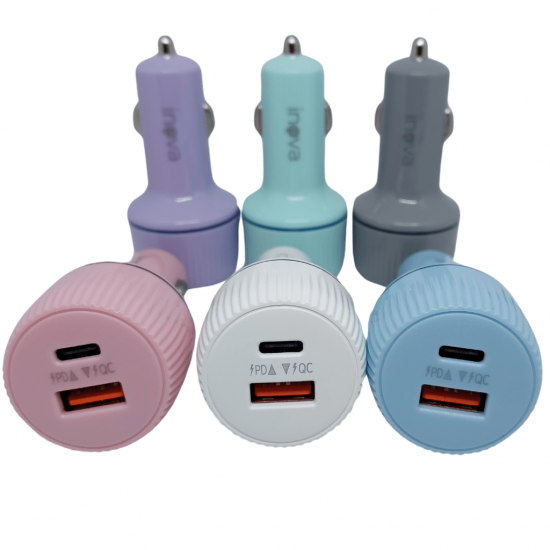 Carregador Veicular V8 45W com 1 Entrada TC e 1 USB - G03-S MKL - INOVA