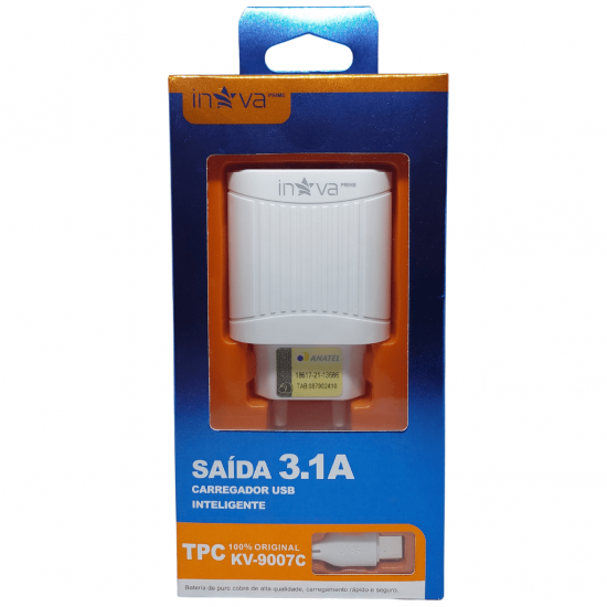 Carregadores P/celular V8 e tipo-c Inova 3.1a Original KV-9007