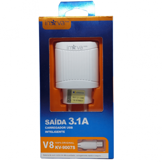 Carregadores P/celular V8 e tipo-c Inova 3.1a Original KV-9007