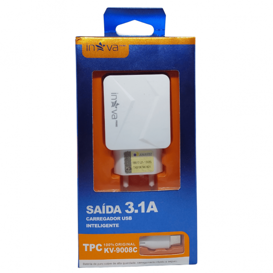 Carregadores P/celular V8 e tipo-c Inova 3.1a Original KV-9008