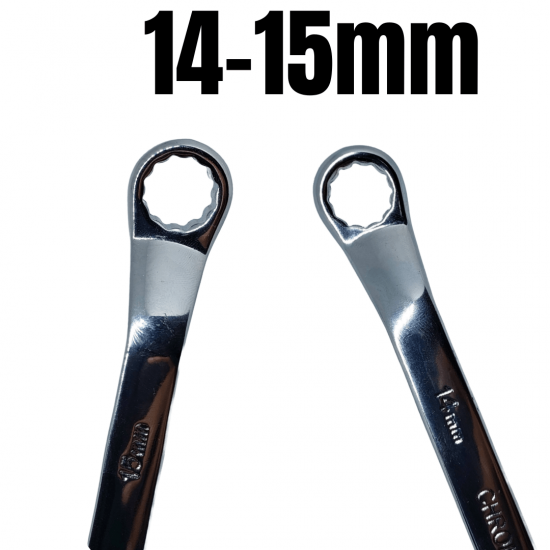 Chave Estrela Profissional Cromo-Vanádio 14 e 15mm Boca Estriadas