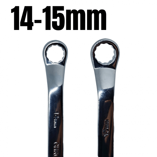 Chave Estrela Profissional Cromo-Vanádio 14 e 15mm Boca Estriadas