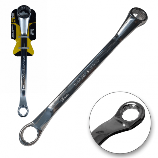 Chave Estrela Profissional Cromo-Vanádio 18 e 19mm Boca Estriadas