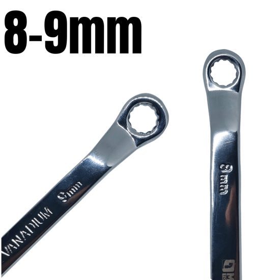 Chave Estrela Profissional Cromo-Vanádio 8 e 9mm Boca Estriadas