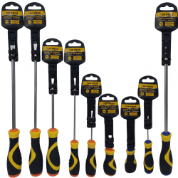 Chave Philips & Fenda Profissional TOP PROS imantada Com Cabo Emborrachado com diversos tamanhos