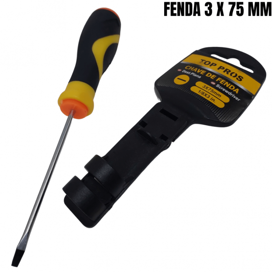 Chave Philips & Fenda Profissional TOP PROS imantada Com Cabo Emborrachado com diversos tamanhos