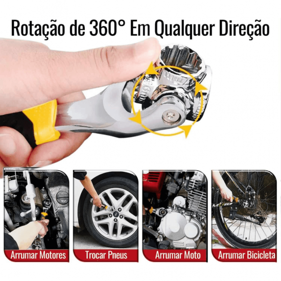 Chave Tigre Multifuncional Universal Soquete Boca 48em1 360° - Top Pros