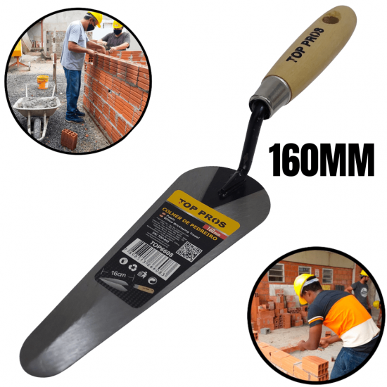 COLHER DE PEDREIRO OVAL DIVERSOS TAMANHOS - TOP PROS