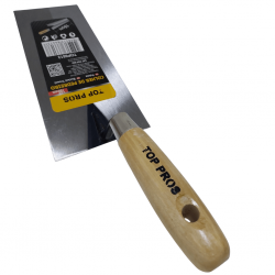 Colher de Pedreiro Quadrada (180mm) com Cabo de Madeira - Top Pros