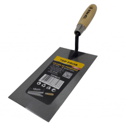 Colher de Pedreiro Quadrada (180mm) com Cabo de Madeira - Top Pros