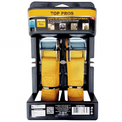 Conjunto 2 Cintas De Amarração Com Catraca 2,5 Metros - TOP PROS