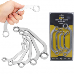 Conjunto de Chave Inglesa Meia Lua Dupla Métrica, Kit de Chave Inglesa de Aço Cromo Vanádio, 5 Peças 8, 22 mm