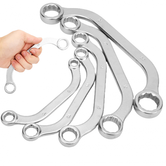 Conjunto de Chave Inglesa Meia Lua Dupla Métrica, Kit de Chave Inglesa de Aço Cromo Vanádio, 5 Peças 8, 22 mm