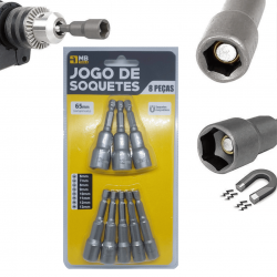 Conjunto Jogo de Bits Soquete Canhão Parafusadeira 6 A 13mm