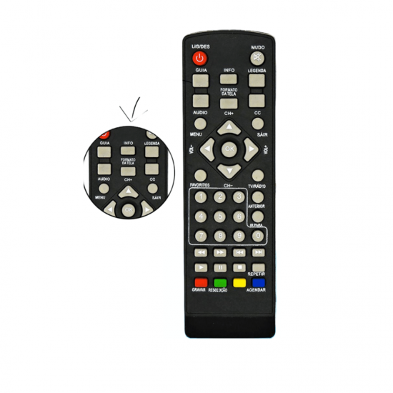 Controle compative  com Conversor Receptor Aquário Dtv5000 Dtv7000