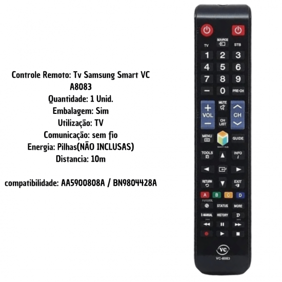 Controle Remoto compatível com Tv Samsung Led Smart futebol