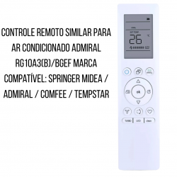 Controle Remoto Para Ar Condicionado Split Springer Midea RG10A(B2S)BGEF