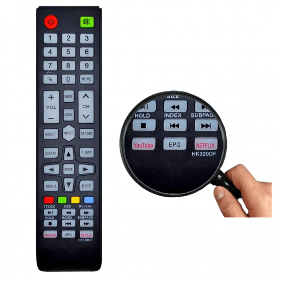 Controle Remoto Para Tv Hq Smart Youtube Hk320df Hqs32nkh Hqs43nkh