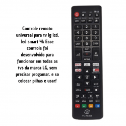 Controle Remoto Universal Compatível Com Smart TV Samsung e LG Teclas Netflix e Youtube
