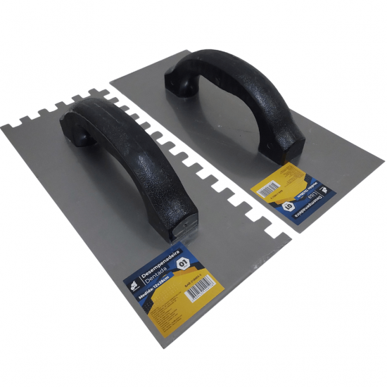 DESEMPENADEIRA AÇO LISA E DENTADA 12X28 CABO PLÁSTICO - BARCELONA