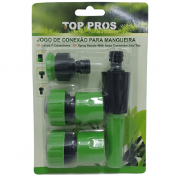 ESGUICHO PARA MANGUEIRA RETO COM 2 ENGATES ¾'' + CONECTOR CURTO E BICO COM REDUTOR ¾'' PARA ½'' TOP PROS