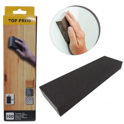 ESPONJA DE LIXA RETANGULAR 100 TOP PROS 225X70X25MM - TOP5232