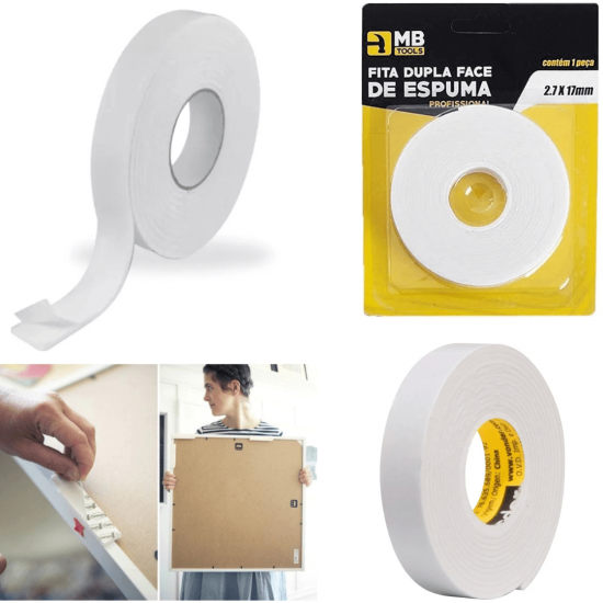 FITA DUPLA FACE DE ESPUMA 2,7M X 17mm