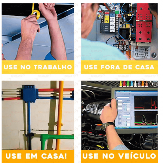 FITA ISOLANTE PRETA E DE CORES SORTIDAS 5M E10M COM 10 UNIDADES