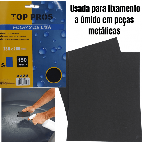 Folhas De Lixa Com 5 e 4 Unidades - Top Pros
