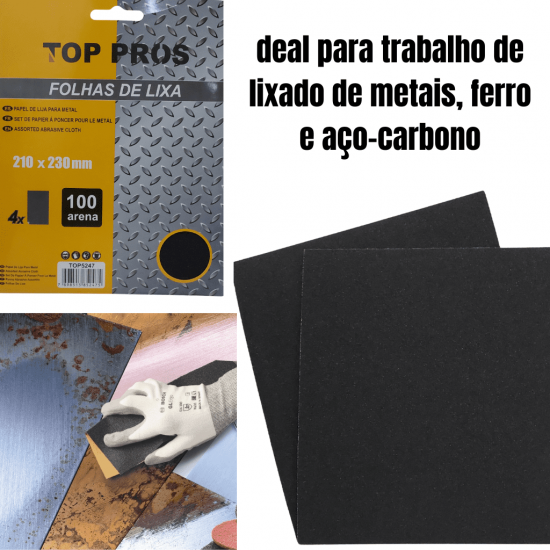 Folhas De Lixa Com 5 e 4 Unidades - Top Pros