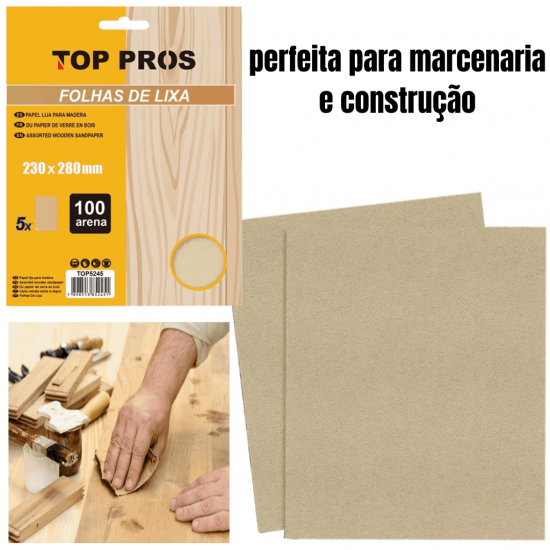 Folhas De Lixa Com 5 e 4 Unidades - Top Pros