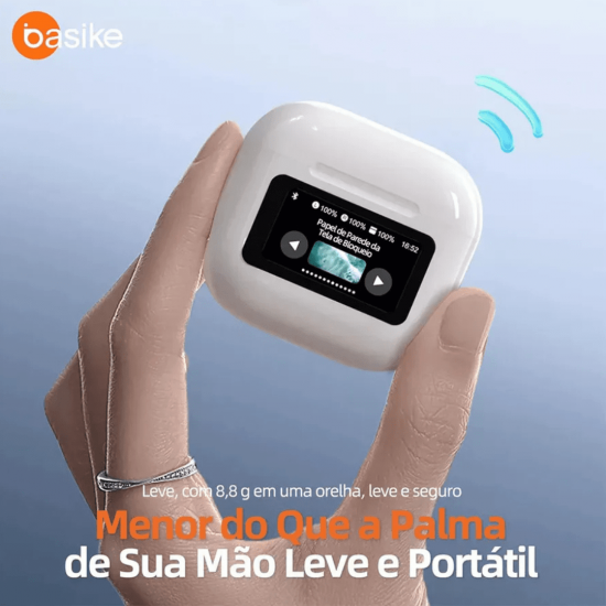 Fone de Ouvido Auricular Ba FON 6697 - Bluetooth 5.4, Tela LCD