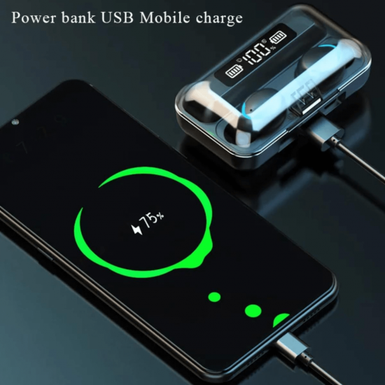 Fone De Ouvido Bluetooth Com Visor de Bateria Wireless e Redução de Ruído - Inova