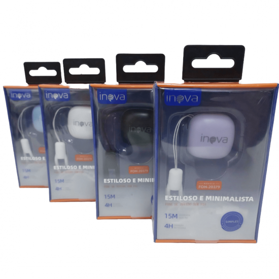 Fone De Ouvido Bluetooth Tws Sem Fio Wireless Estiloso e Minimalista - Inova