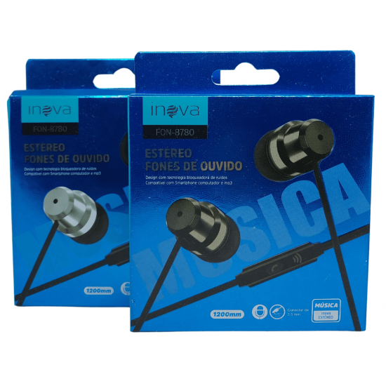 Fone de Ouvido c/Microfone Estéreo Inova FON-8780