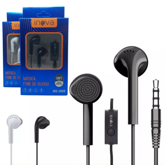 Fone de Ouvido com Fio e Microfone Inova - MD-2069