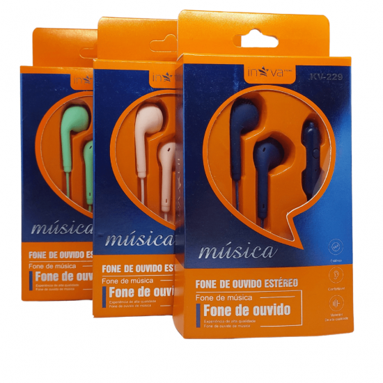 Fone de Ouvido com fio P2 Original Inova com cores sortidas - kv229