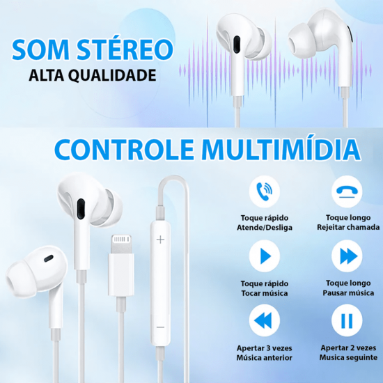 Fone de Ouvido Espuma Com Fio iPhone Inova - fon30040