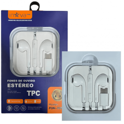 Fone de Ouvido Estéreo Tipo C com Microfone INOVA kv-10024
