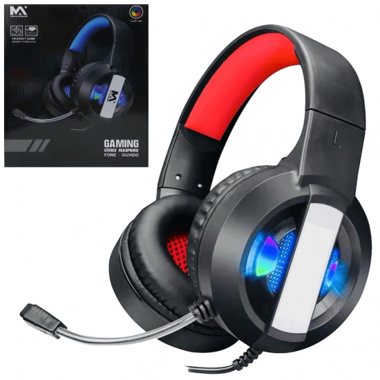 Fone de Ouvido Gamer Usb P2 Headset Headphone Profissional Luz Led - MAXG013