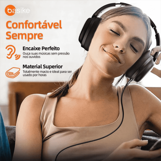 Fone de Ouvido Headphone Ba FON 144 - Bluetooth, Hi-Fi, Redução de Ruído
