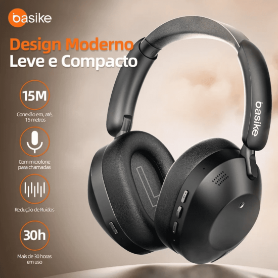 Fone de Ouvido Headphone Ba FON 195 - Bluetooth 5.4, Hi-Fi, Redução de Ruído